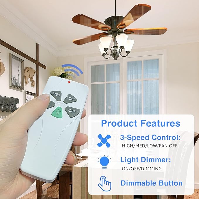 2 Pack Universal Ceiling Fan Remote Control Kits - Image 2