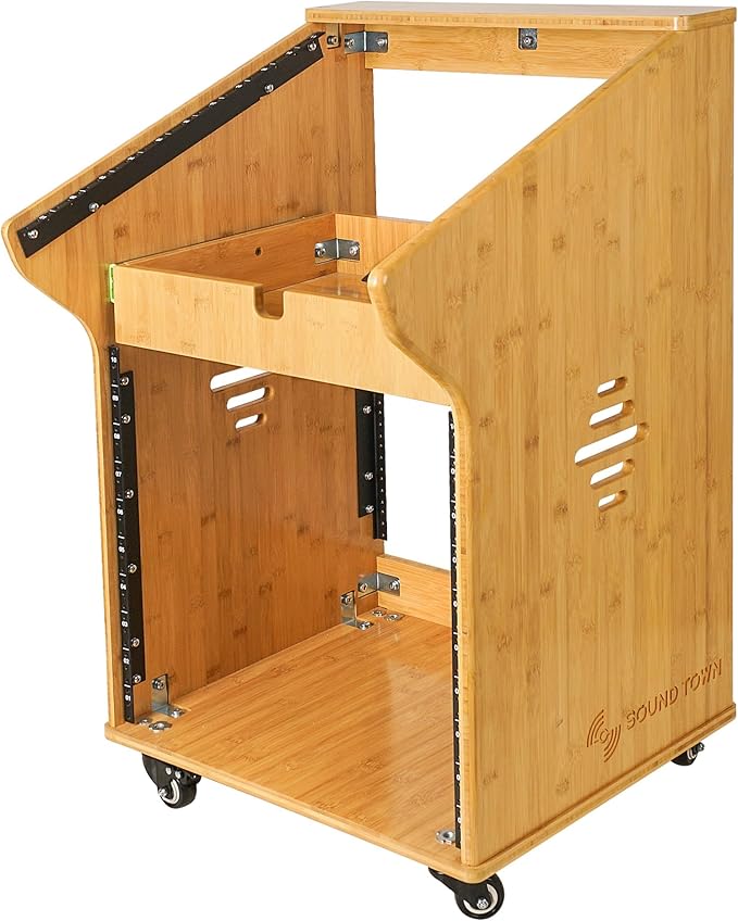 Sound Town DIY Solid Carbonized Bamboo Studio Rack - Image 3