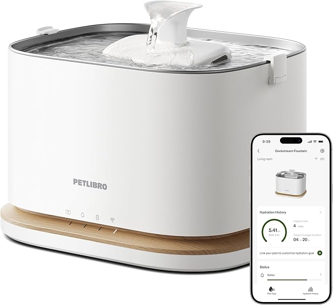 PETLIBRO Upgrade Cat Water Fountain, Cordless Cat Fountain Battery Operated by PETLIBRO