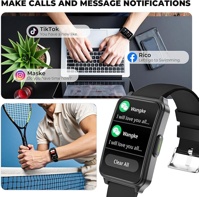 Fitness Tracker，Smart Watch 24/7 Heart Rate Spo2 Blood Oxygen Monitor Sleep - Image 2
