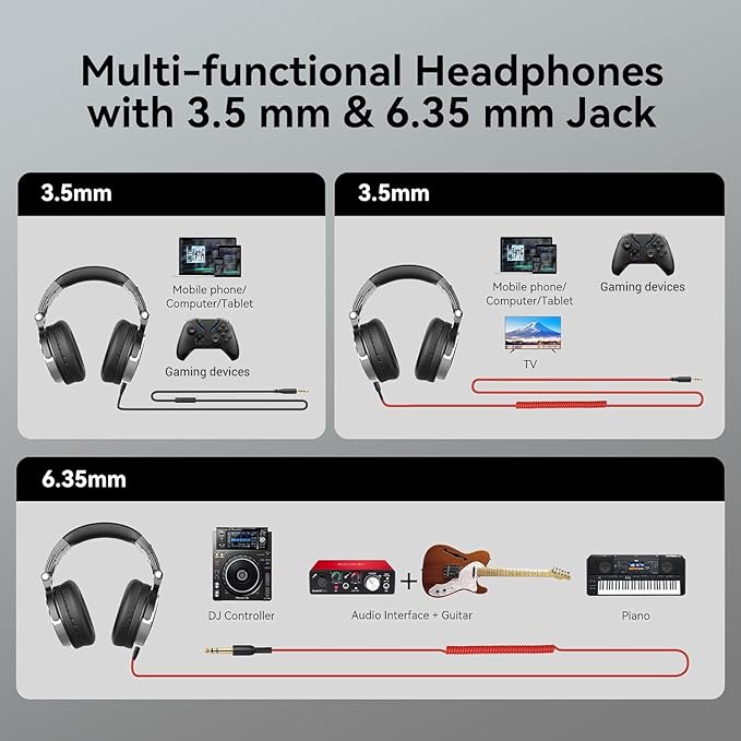 OneOdio Wired Over Ear Headphones Hi-Res Studio Monitor & Mixing DJ Stereo - Image 3