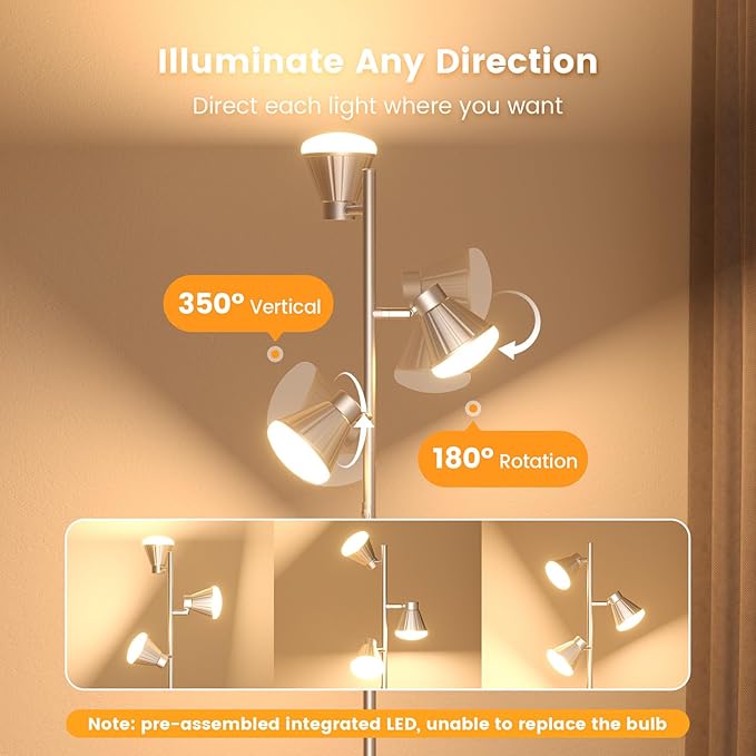 SIBRILLE 36W LED Tree Floor Lamp, Dimmable Tall Standing Lamp - Image 5