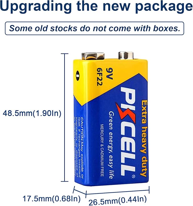 PKCELL 9V Batteries, 10 Pack 9 Volt Batteries Carbon Zinc, 9V Battery - Image 4