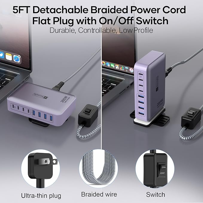 8-Port Type C Fast Charger Block 200W - Image 3