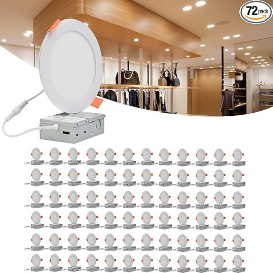 MKUJOO 72 Pack 4 Inch Ultra-Thin LED Recessed Ceiling Light by MKUJOO