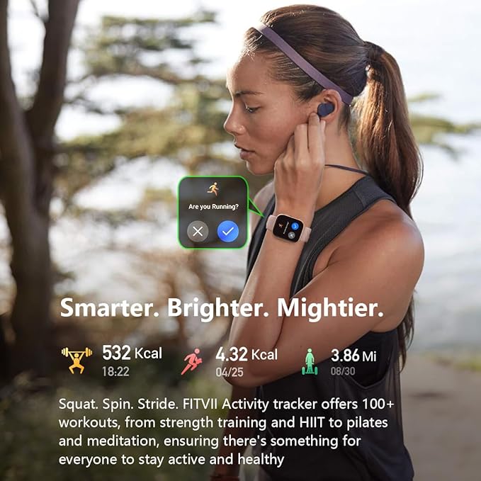 FITVII Health & Fitness Tracker, Smart Watch - Image 6