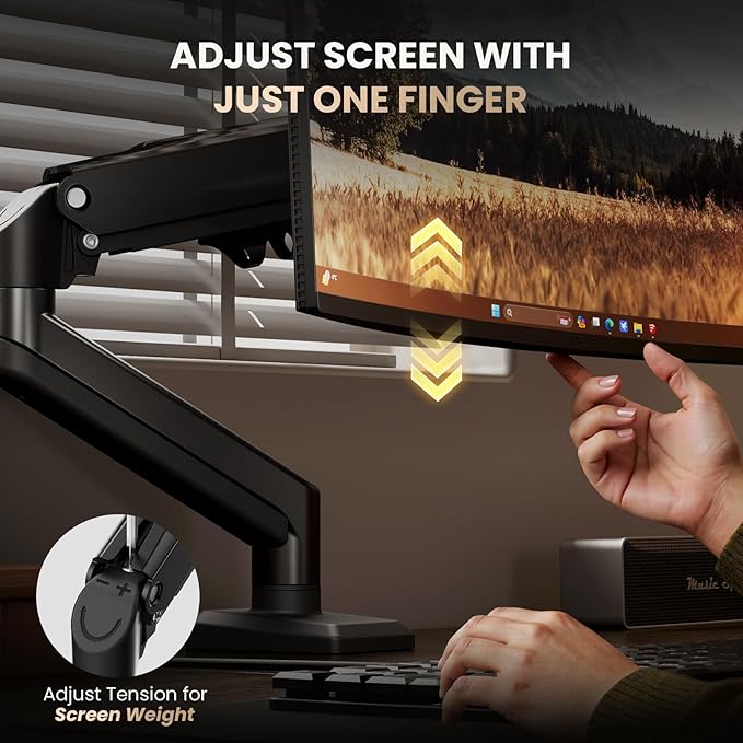 SIAGO Single Monitor Stand, 15 to 32 Inch Monitors Arm, Adjustable Mount - Image 4