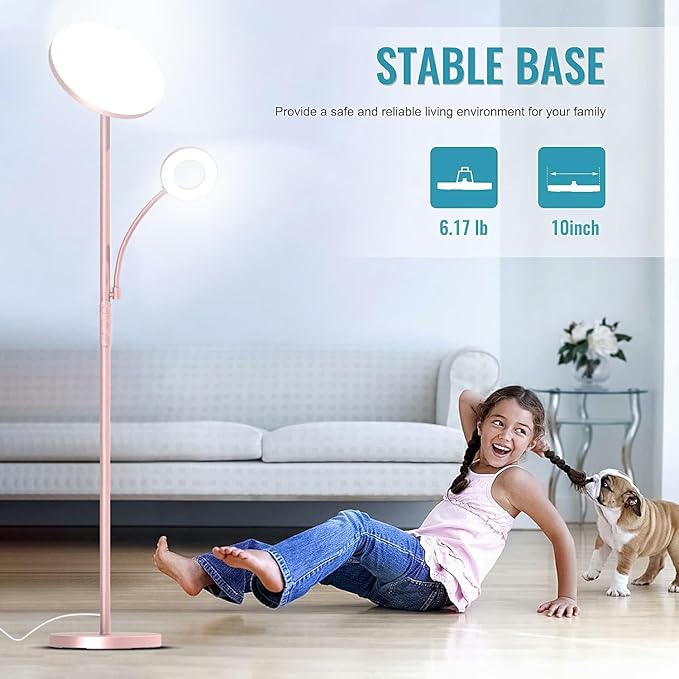 marctronic Pink Floor Lamp, 42W 4000LM Super Bright LED Room Lamp - Image 7