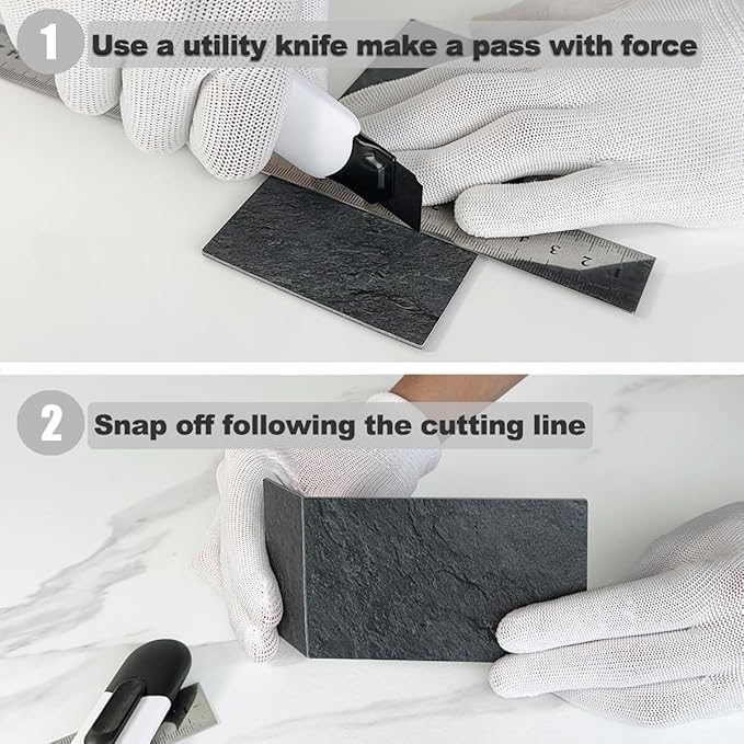 AULIGET 200 Pieces Black Slate Peel and Stick Backsplash Wall Tiles, Laundry - Image 7