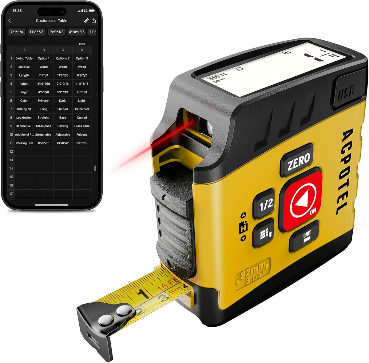 3-in-1 Digital Tape Measure