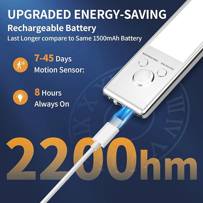 Under Cabinet Lights, 88 LED Operated Motion Sensor Light Indoor, 2200mAh USB - Image 4