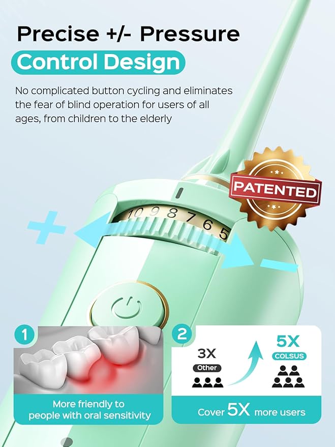 COSLUS Portable Water Flosser for Teeth: 10 Pressure Settings Professional - Image 3