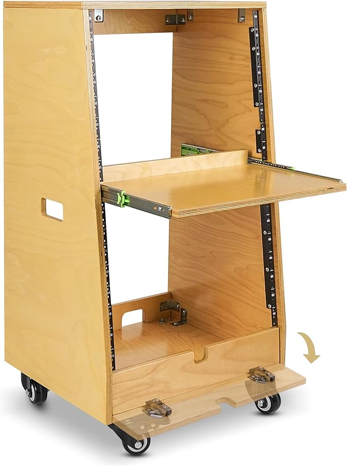 Sound Town DIY Slanted 16U Studio Rack, - Image 4