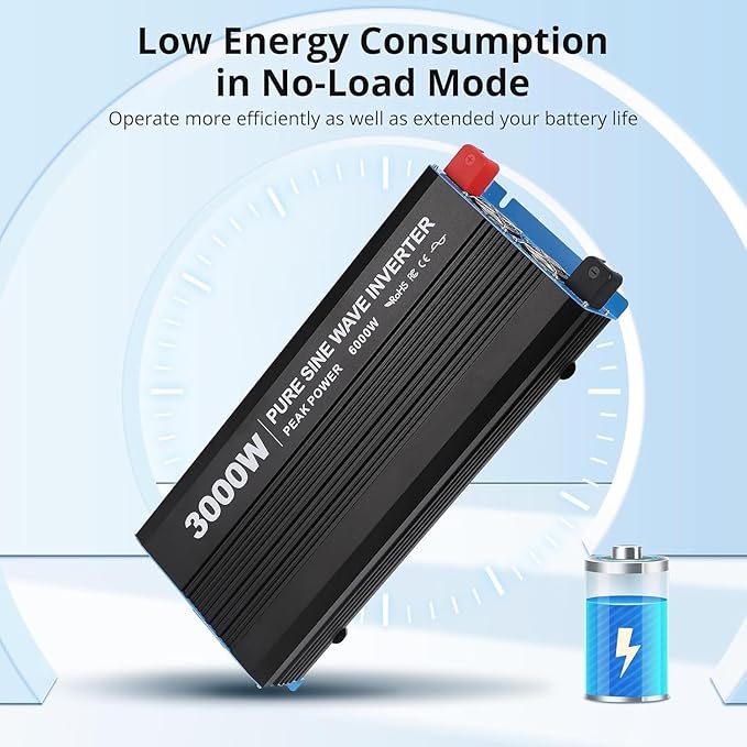 3000W Pure Sine Wave Inverter 1 USB Port 5v/2.4a, LCD Display&Remote Controller - Image 7