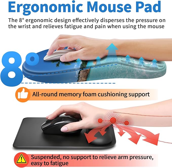 YIWEI Ergonomic Mouse Pad with Wrist Rest - Image 4