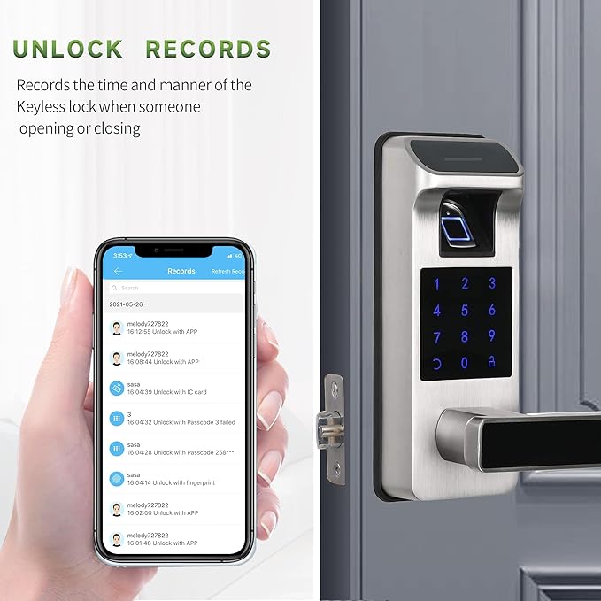 Harfo Smart Door Lock, Heavy Duty 5 in 1 Keyless Entry Door Lock, Full App - Image 5