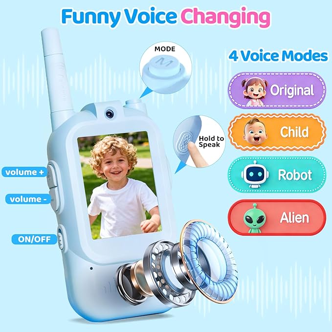 Video Walkie Talkies for Kids, 2 Pack Rechargeable Kids Walkie Talkies - Image 5