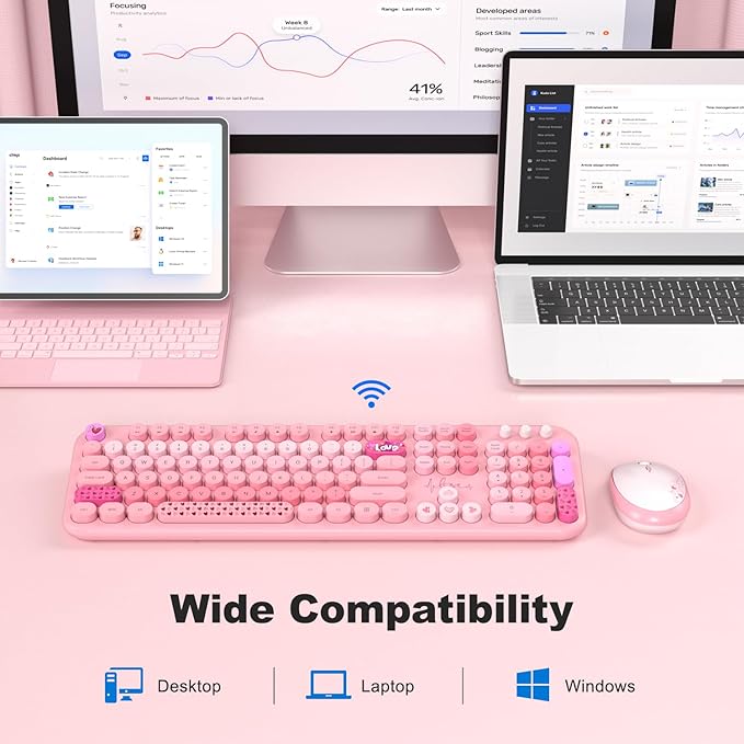 MOFII Wireless Keyboard and Mouse Combo, Full Size 2.4G Plug and Play - Image 3