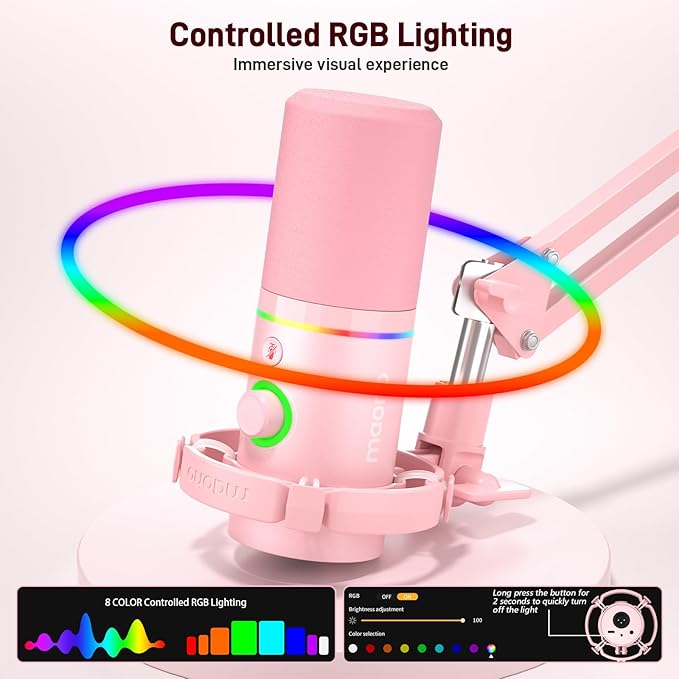 MAONO XLR/USB Dynamic Microphone Kit, RGB Gaming Mic - Image 4