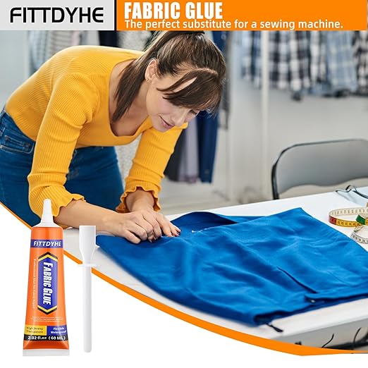 FITTDYHE Fabric Glue Permanent, 60 ML Washable Clear Clothing Glue, Super - Image 7