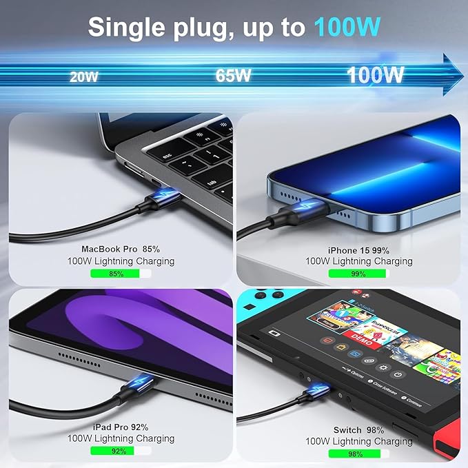 USB C Fast Charger : Fast Charging Station : 285W-8 Port Desktop Multiple - Image 4