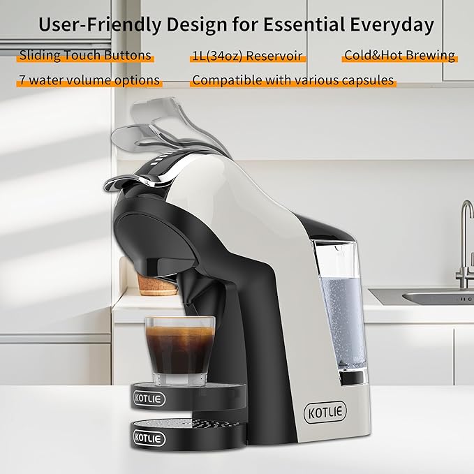 KOTLIE Single Cup Coffee Maker, 4 Temperature Settings, 7 Water Volume Levels - Image 7