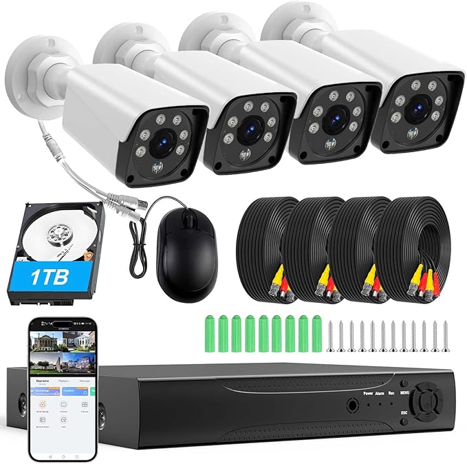 H.265+ Wired Security Camera DVR Kit System by KTKTVE