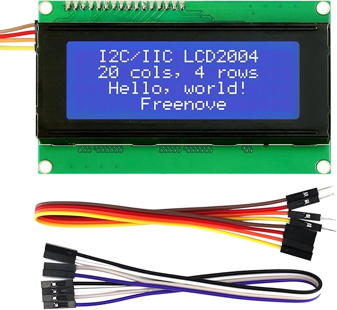 FREENOVE I2C IIC LCD 2004 Module, TWI Serial 20x4 Display, Compatible by Freenove