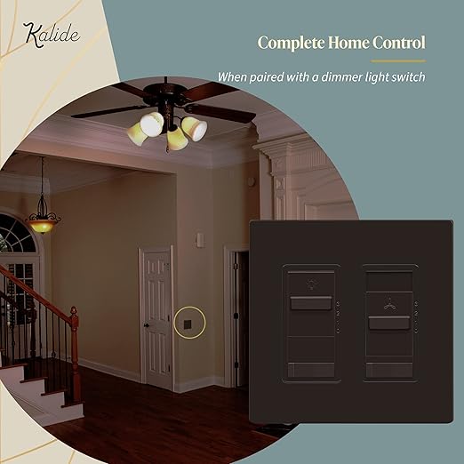 TOPGREENER Kalide Light Switch and 3-Speed Ceiling Fan Control Combo, in Wall - Image 7