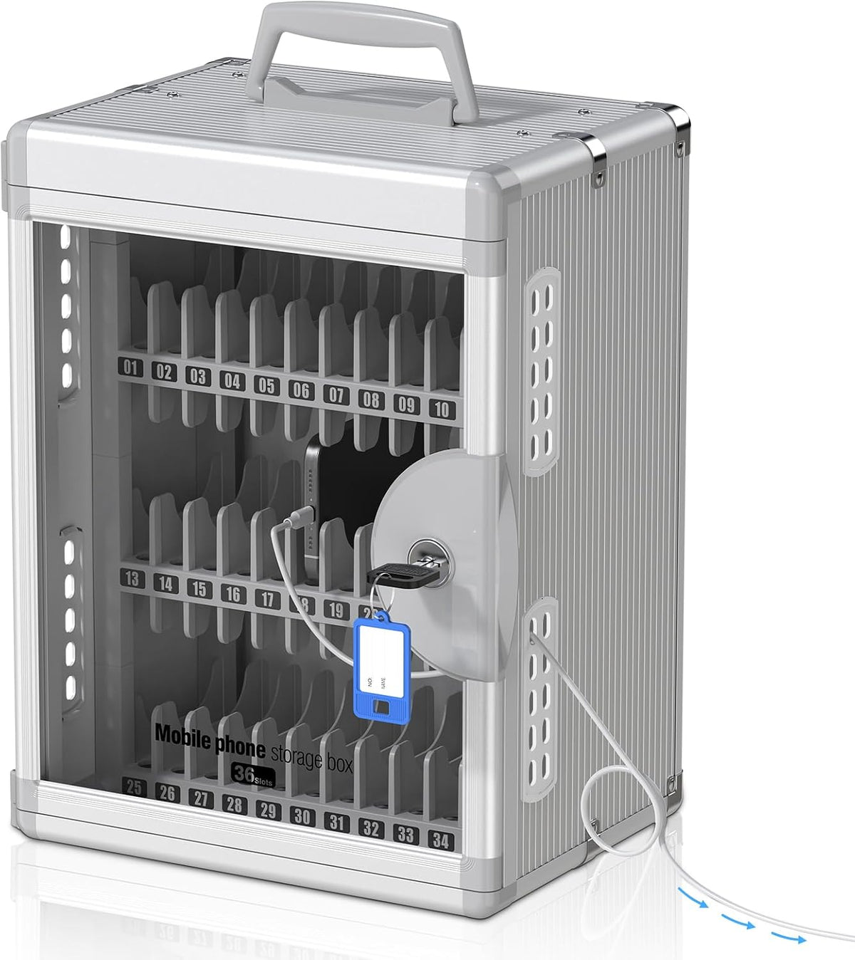 glosen 36 slots cell phone locker with key, main product view