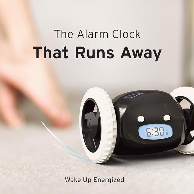 CLOCKY Extra Loud Alarm Clock for Heavy Sleepers on Wheels Rolls Runs Away - Image 7