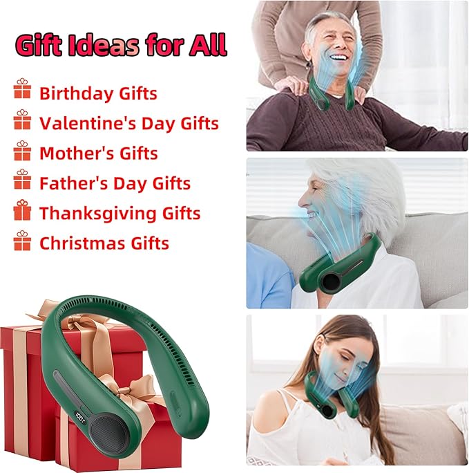 Kinhowly Portable Neck Fan, Hands Free Personal Wearable Bladeless Fan - Image 5