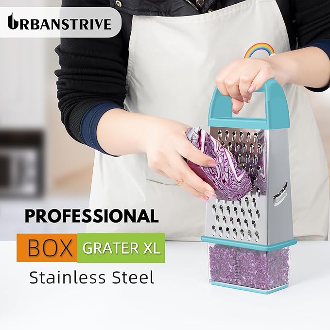 Urbanstrive Cheese Grater With Container, Professional Cheese Grater with Handle - Image 5