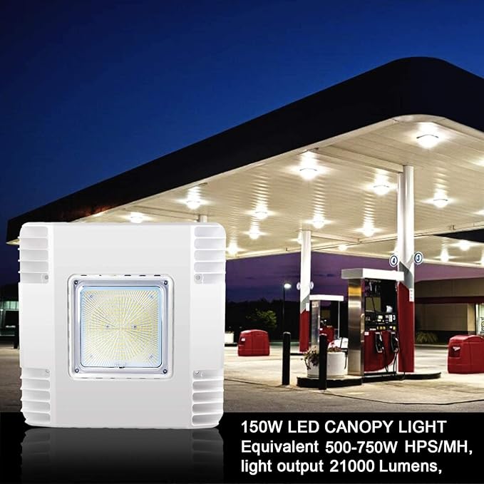 LED Gas Station Canopy Light, 150W Carport Ceiling Light 5700K, Surface Mount - Image 6
