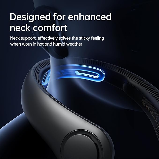 JISULIFE Portable Neck Fan Upgraded, Neckbrace Personal Hands Free, 5 Speed - Image 2