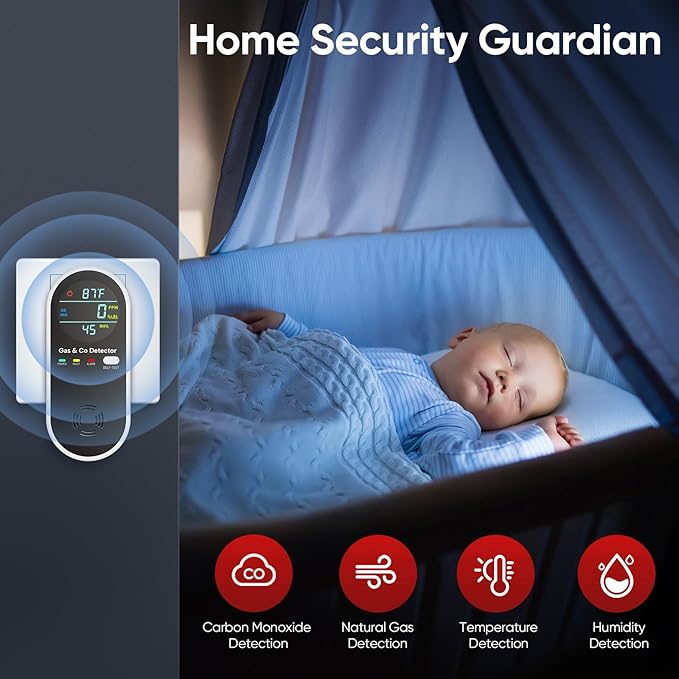 4-in-1 Natural Gas Leak Detector & Carbon Monoxide Detectors - Image 6