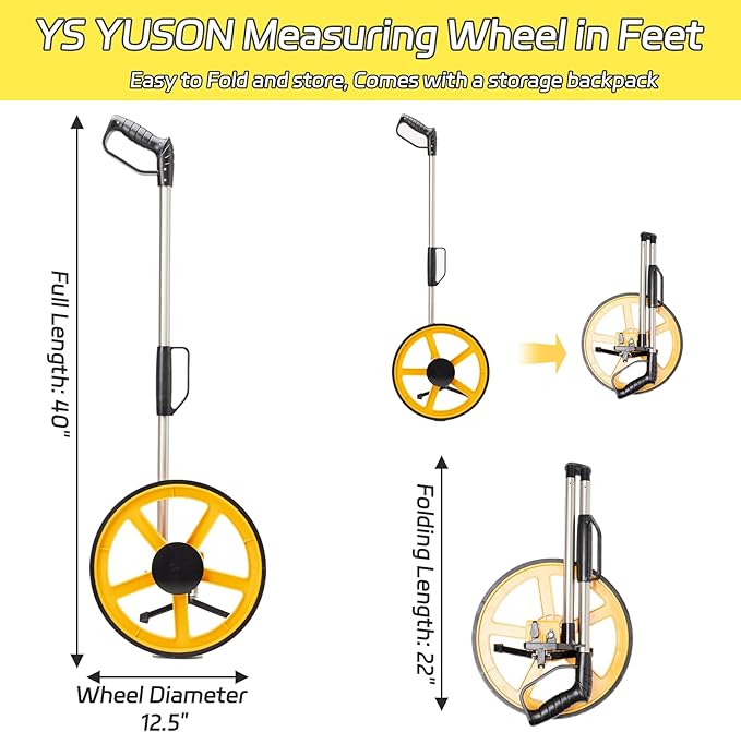 YS YUSON 12 Inch Measuring Wheel in Feet - Image 2