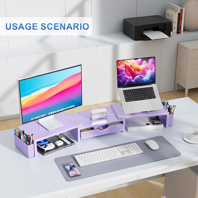 gianotter Dual Monitor Stand Riser, Desk Organizer - Image 5