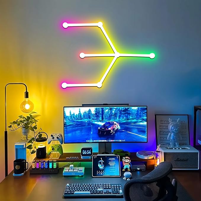 Phylosal Smart WiFi LED Wall Lights, 16M+ Color Dimmable Gaming Light Works by Unknown