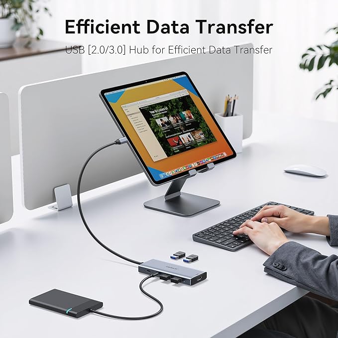 USB C Hub Multiport Adapter for MacBook Pro/Air, 9 in 1 USB C Dongle Dock Mac - Image 5