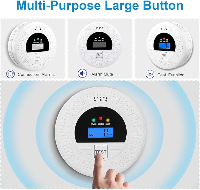 6-Pack Interconnected Smoke and Carbon Monoxide Detector, Battery Operated - Image 6
