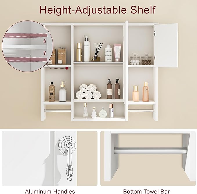 VECELO Bathroom Wall Cabinet - Image 4