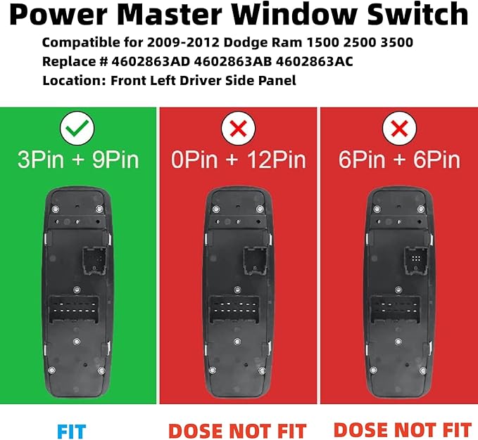 Driver Side Power Master Control Window Switch Replacement - Image 4
