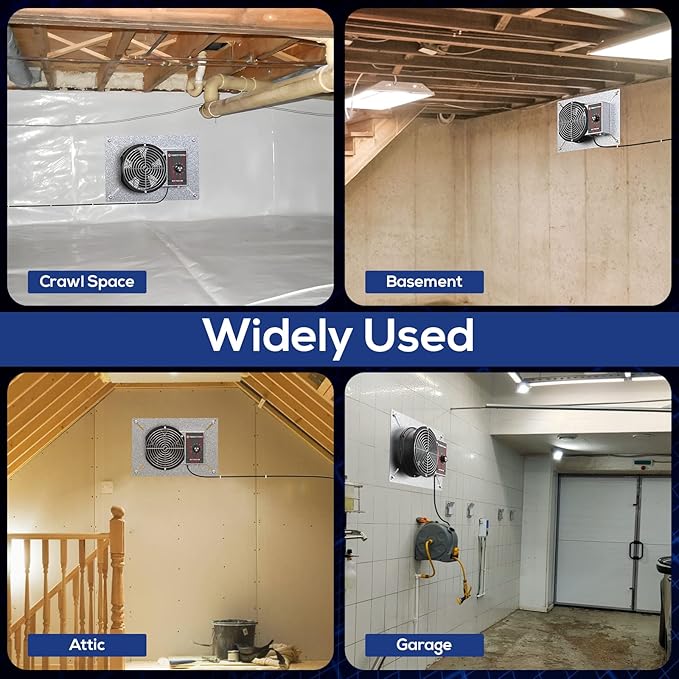 Abestorm 540CFM IP-55 Rated Crawlspace Ventilation Fan - Image 5