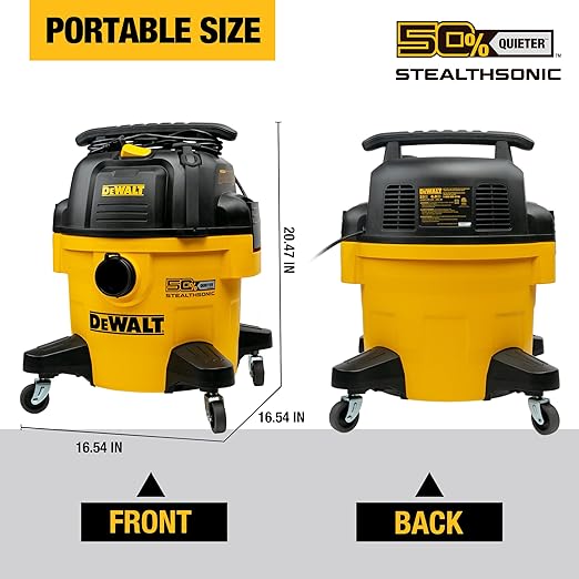 DEWALT 6-Gallon STEALTHSONIC Ultra Quiet Poly Shop Vacuum Wet and Dry - Image 3