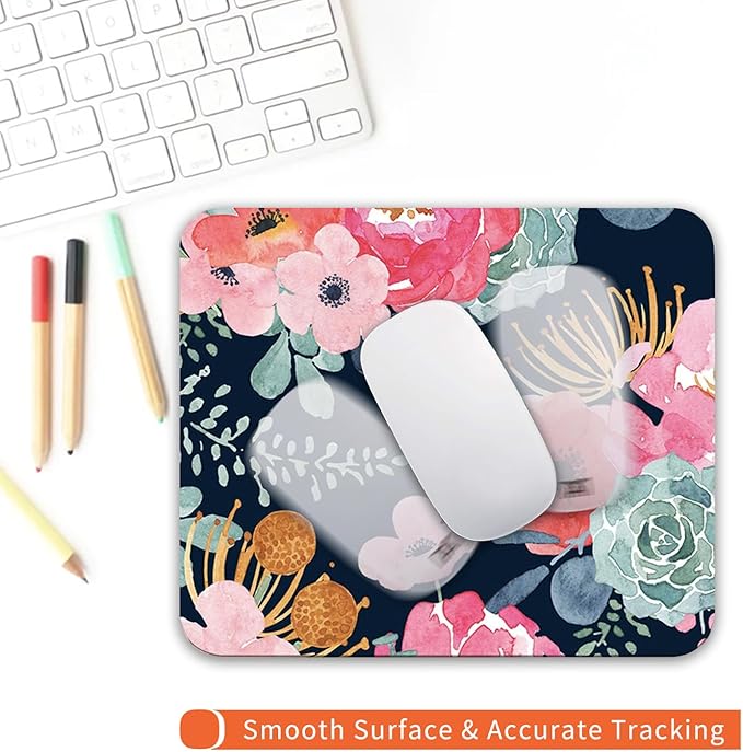 Armanza Square Mouse Pad Pink Flower, Personalized Premium-Textured Custom - Image 4