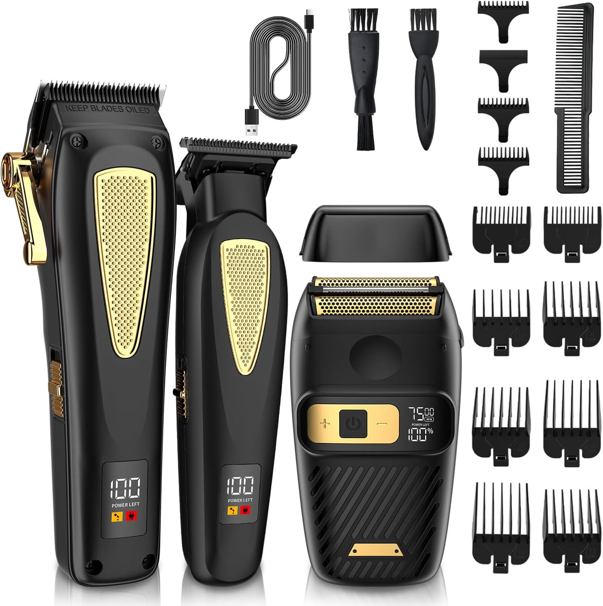 RESUXI Hair Clippers for Men Cordless Hair Trimmer Electric Shavers for Men Set
