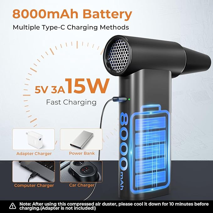 Compressed Air Duster, PowerUrus 200000RPM Electric Air Duster - Image 5