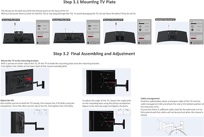 Amazon Basics Full Motion TV Wall Mount fits 12" to 40" TVs and VESA 200x200 - Image 11