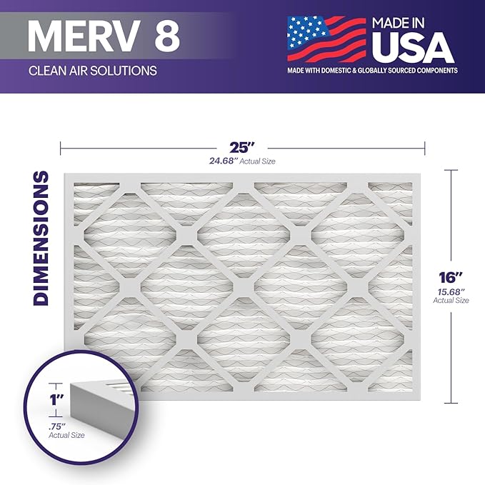 BNX TruFilter 16x25x1 Air Filter MERV 8 - Image 2